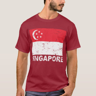 Camiseta Bandera del vintage de Singapur