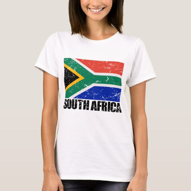 Camiseta Bandera del vintage de Suráfrica (Anverso)