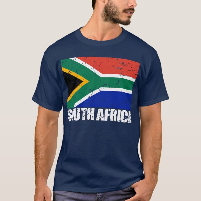Camiseta Bandera del vintage de Suráfrica (Anverso)