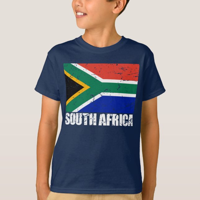 Camiseta Bandera del vintage de Suráfrica (Anverso)
