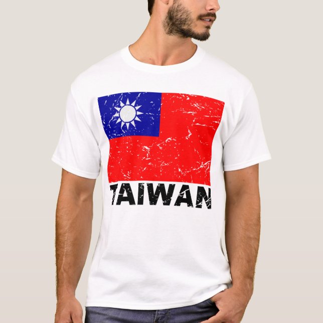 Camiseta Bandera del vintage de Taiwán (Anverso)