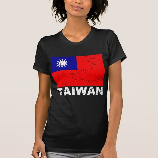 Camiseta Bandera del vintage de Taiwán (Anverso)
