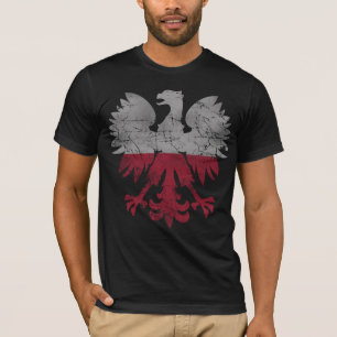 Camiseta Bandera del vintage del blanco Eagle de Polonia