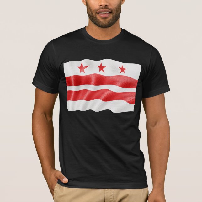 Camiseta Bandera del Washington DC que agita - distrito de (Anverso)