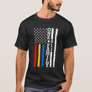 Camiseta Bandera delgada de la línea azul de oro rojo de pr