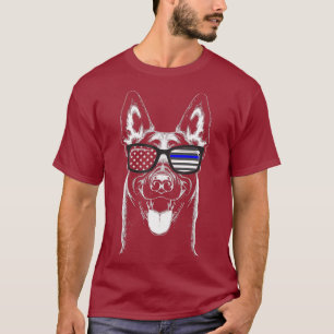 Camiseta Bandera delgada de la línea azul del malinois K9 b