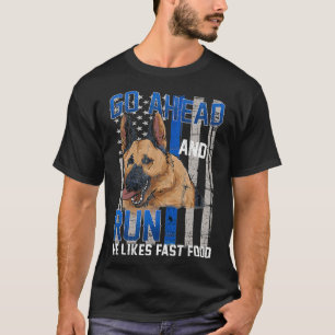 Camiseta Bandera delgada de la Línea Azul perro policía pas