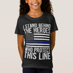 Camiseta Bandera delgada de la Línea Azul - Policía Héroe