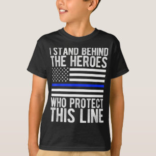 Camiseta Bandera delgada de la Línea Azul - Policía Héroe