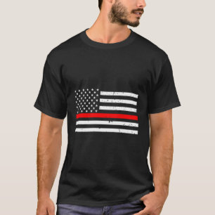 Camiseta Bandera delgada de la línea roja del bombero