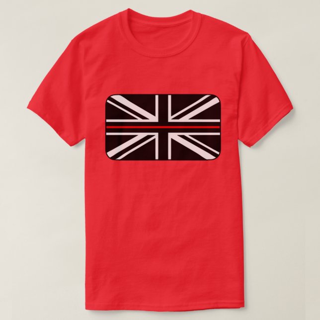 Camiseta Bandera delgada de la línea roja del Reino Unido (Diseño del anverso)