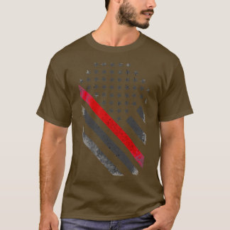 Camiseta Bandera Delgada De La Línea Roja Para Los Bomberos