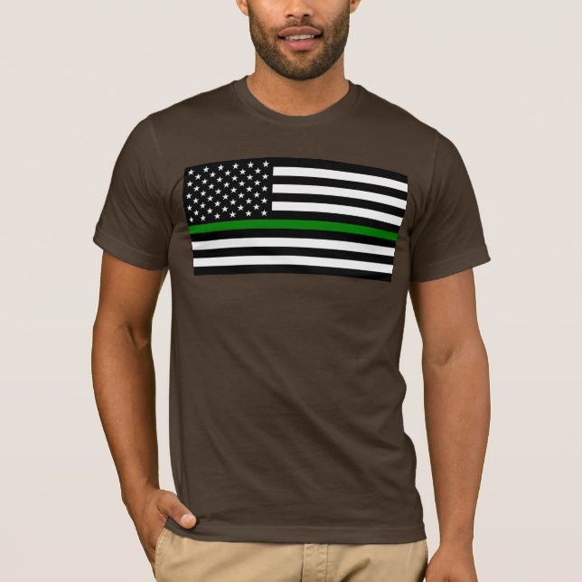Camiseta Bandera delgada de la Línea Verde: Veteranos milit (Anverso)
