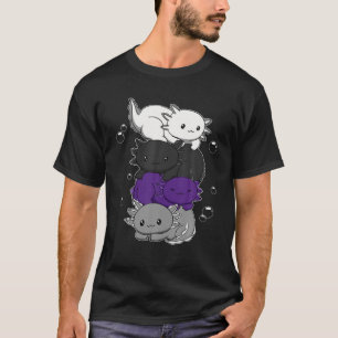 Camiseta Bandera demasexual Axolotl Pile Kawaii Demisexual