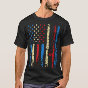 Camiseta Bandera deportiva americana 4 de julio pesca atlét