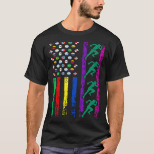 Camiseta Bandera Deportiva Estadounidense Hispánica, Pista 