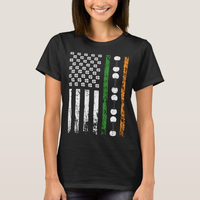 Camiseta Bandera deportiva norteamericana St Patrick's Day  (Anverso)