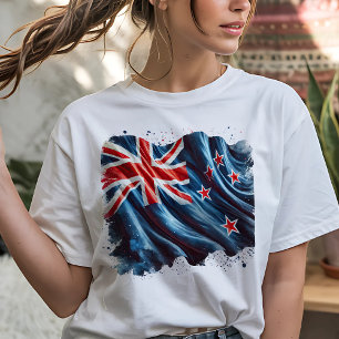 Camiseta Bandera desgastada de Nueva Zelanda con estilo pic