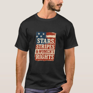 Camiseta Bandera desgastada Estrellas, Franjas y Derechos d