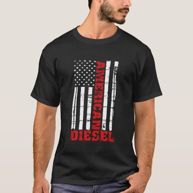 Camiseta Bandera Diesel Americana Camión Turbo Brothers (Anverso)