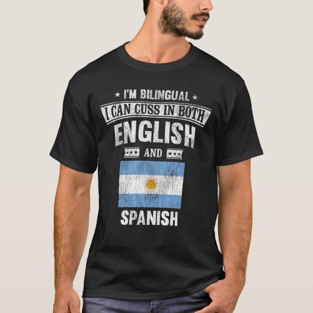 Camiseta Bandera divertida argentina en inglés y español (Anverso)