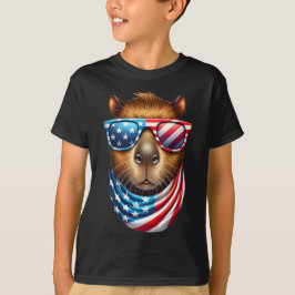 Camiseta Bandera divertida de Capybara USA - 4 de julio gra