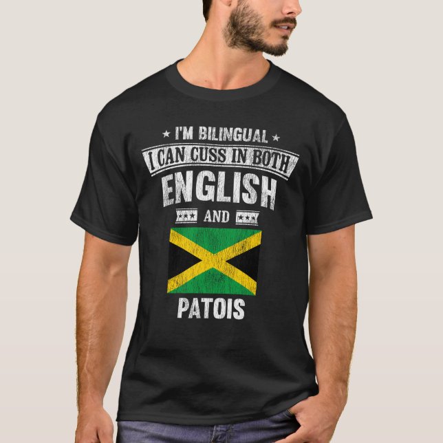 Camiseta Bandera divertida de Jamaica tanto en inglés como  (Anverso)