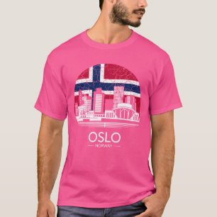 Camiseta Bandera divertida de la ciudad de Oslo Noruega