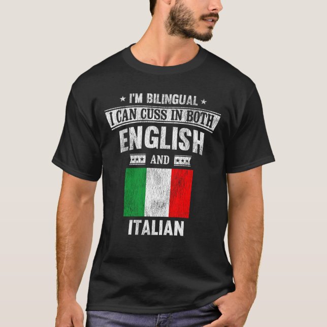 Camiseta Bandera divertida italiana e inglesa (Anverso)