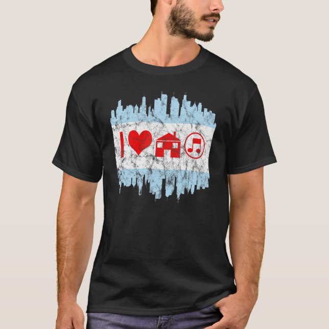 Camiseta Bandera Dj de la Casa de Chicago (Anverso)