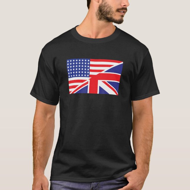 Camiseta Bandera Doble Ciudadana Británica Estadounidense B (Anverso)