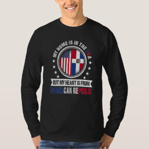 Camiseta Bandera Dominicana Americana Corazón República Dom
