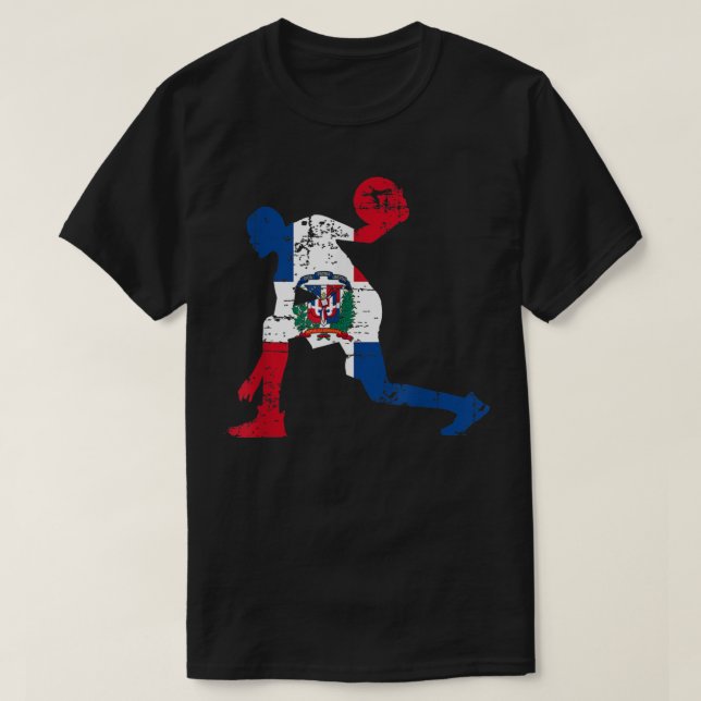 Camiseta Bandera dominicana angustiada - República Dominica (Diseño del anverso)