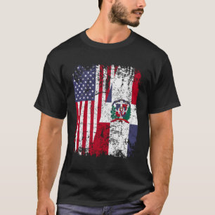 Camiseta Bandera dominicana de medio americano