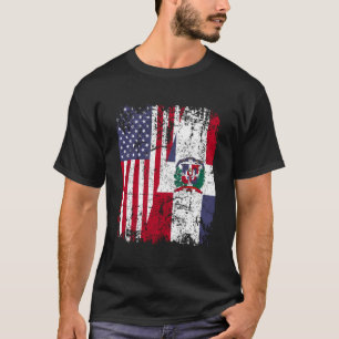 Camiseta Bandera dominicana de medio americano