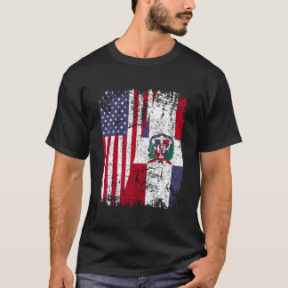 Camiseta Bandera dominicana de medio americano