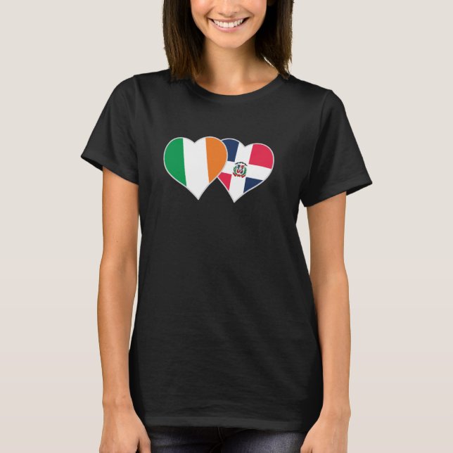 Camiseta Bandera dominicana irlandesa Corazón Irlanda Repúb (Anverso)