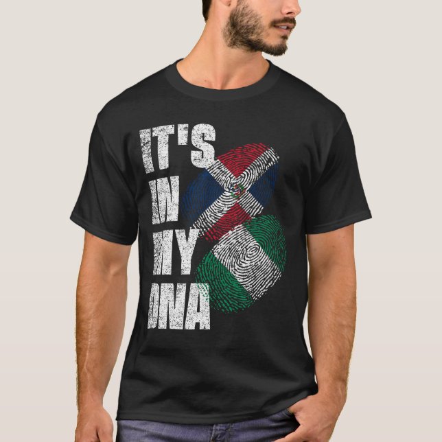 Camiseta Bandera Dominicana Y Nigeriana Mezclan El Patrimon (Anverso)