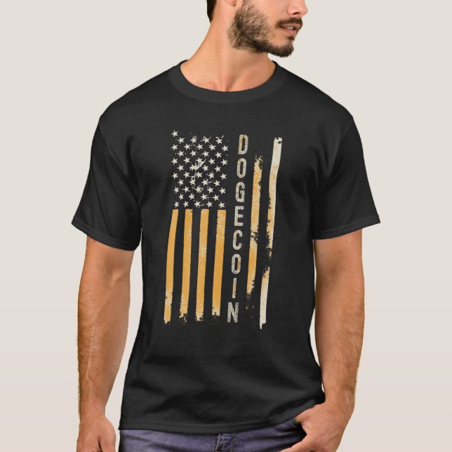 Camiseta Bandera dorada DOGECOIN (Anverso)