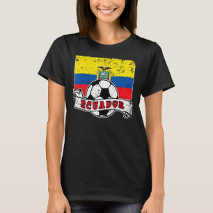 CAMISETA BANDERA ECUADOR Y BOLA DE FÚTBOL TRASTORNADA