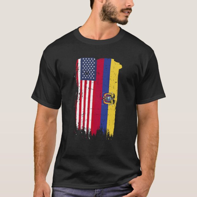 Camiseta Bandera ecuatoriana - Americana ecuatoriana (Anverso)