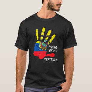 Camiseta Bandera Ecuatoriana Huella De Mano De Dedo Ecuador