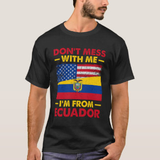 Camiseta Bandera ecuatoriana mitad norteamericana mitad ecu