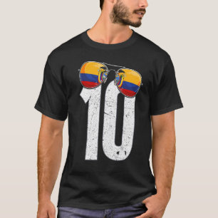 Camiseta Bandera ecuatoriana número 10 de jugador de fútbol