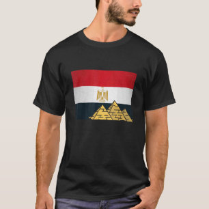 Camiseta Bandera egipcia con la egipciología de las pirámid
