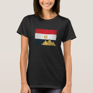 Camiseta Bandera egipcia con la Egiptología de las pirámide
