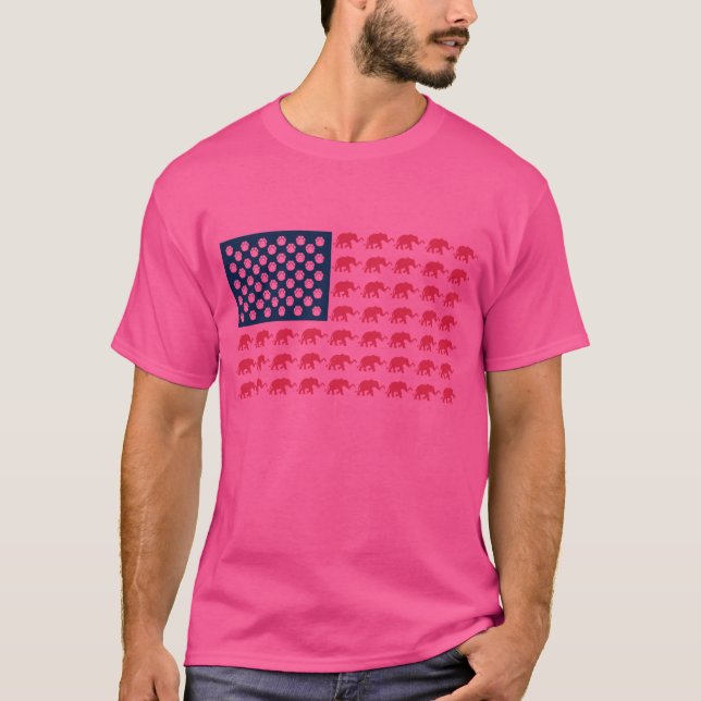 Camiseta Bandera elefante estadounidense (Anverso)