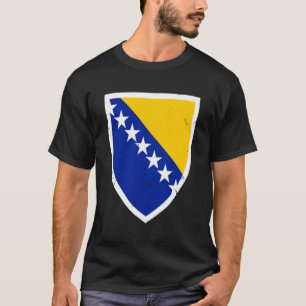 Camiseta Bandera emblemática de Bosnia vieja