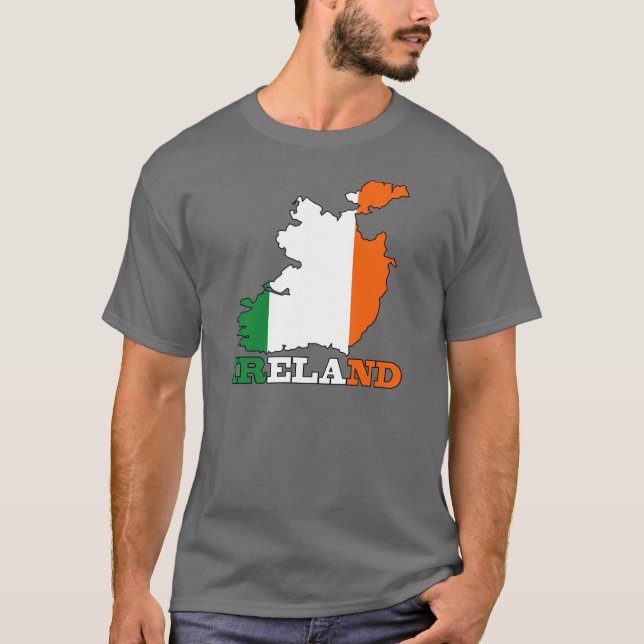 Camiseta Bandera en el mapa de Irlanda (Anverso)