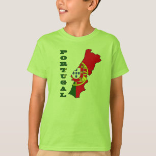 Camiseta Bandera en el mapa de Portugal